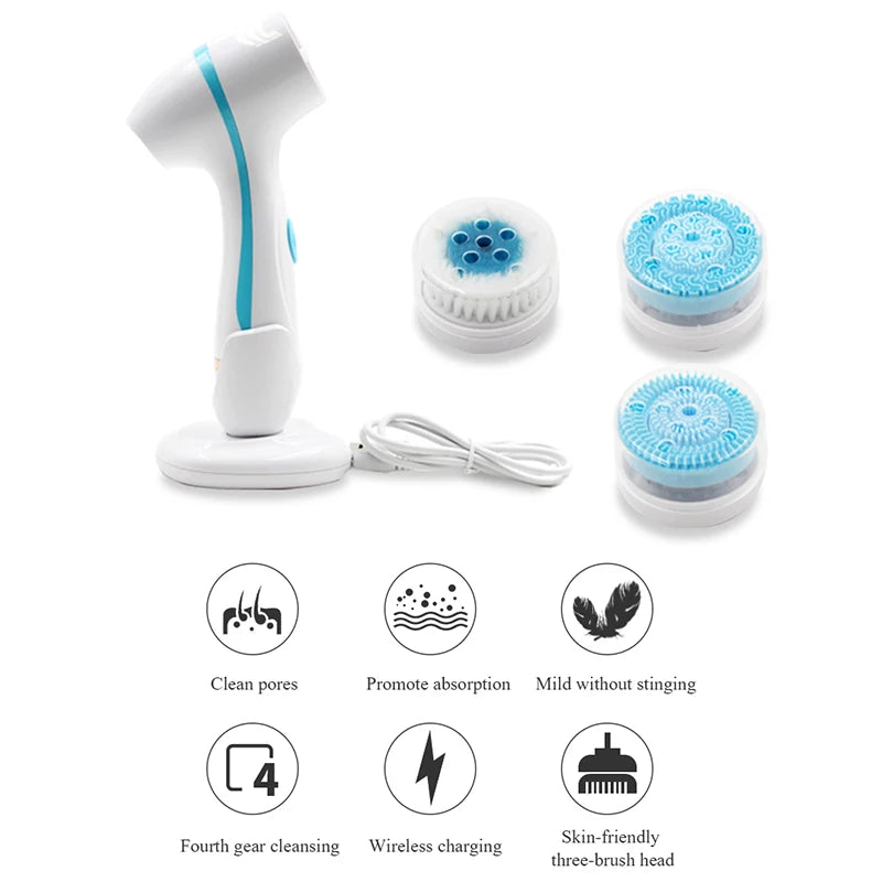 NEW Nu Face Sonic Cleansing Brush Rotating Cleansing Brush Galvanic Facial Spa System