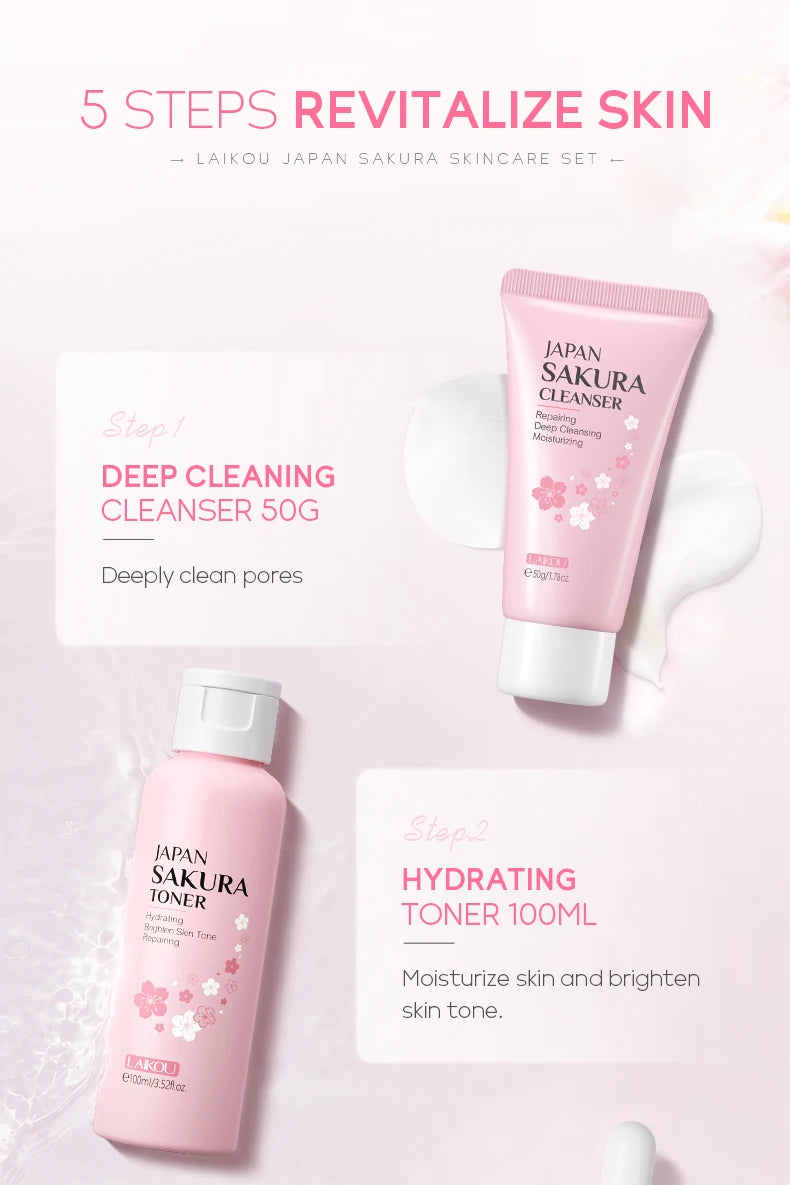 LAIKOU Japan Sakura Skin Care Set Serum