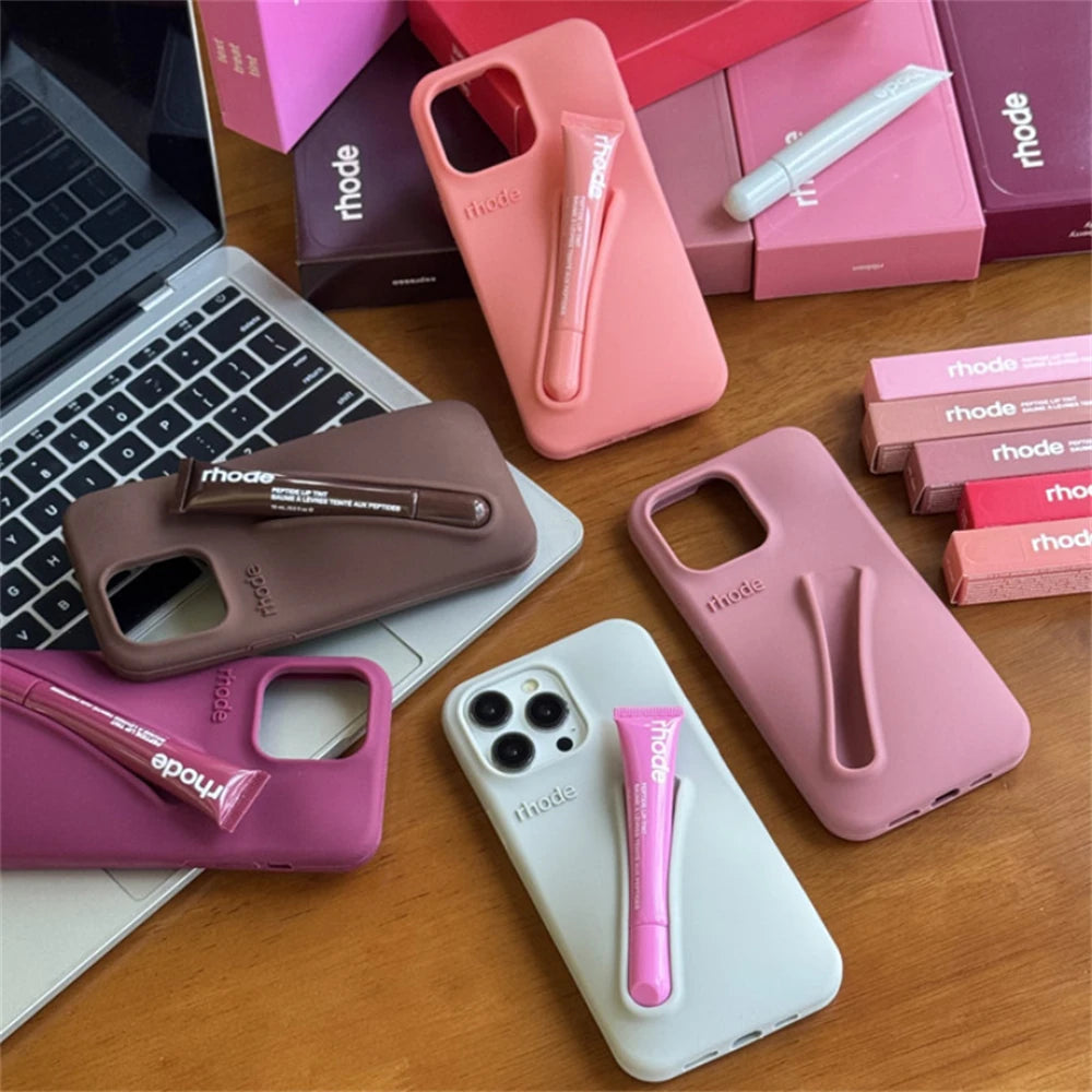 Rhode New Color IN Lipstick Silicone DIY Phone Case For iPhone