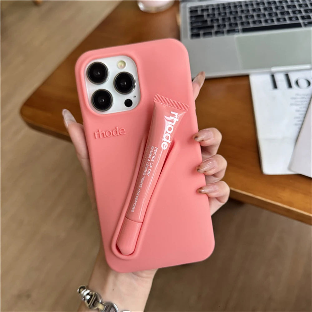 Rhode New Color IN Lipstick Silicone DIY Phone Case For iPhone