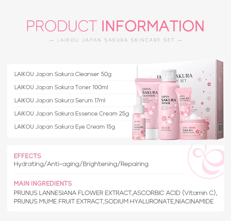 LAIKOU Japan Sakura Skin Care Set Serum