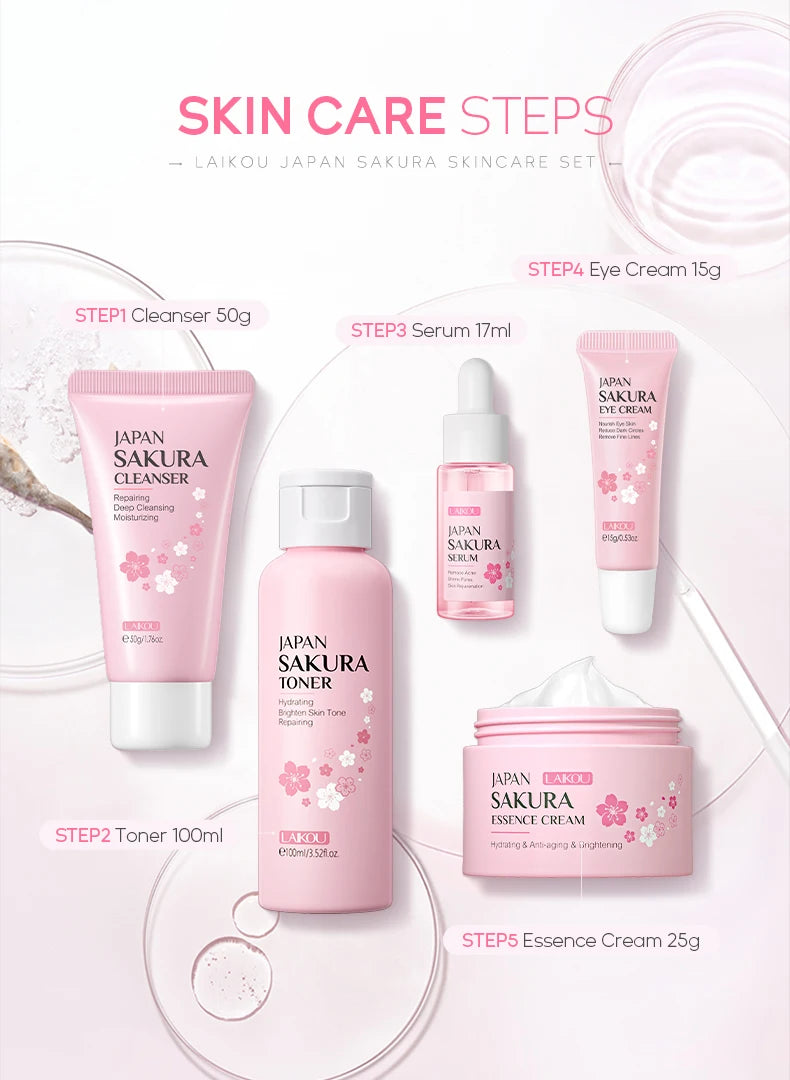 LAIKOU Japan Sakura Skin Care Set Serum