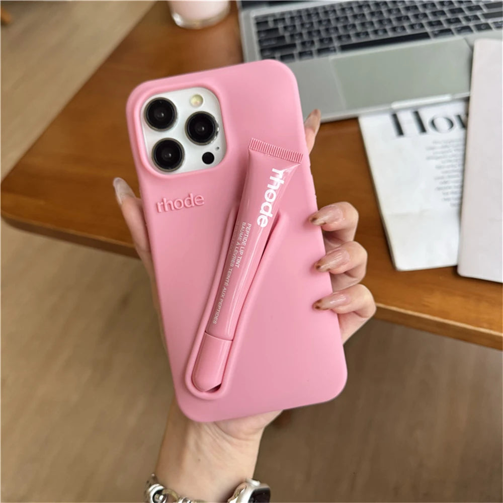 Rhode New Color IN Lipstick Silicone DIY Phone Case For iPhone